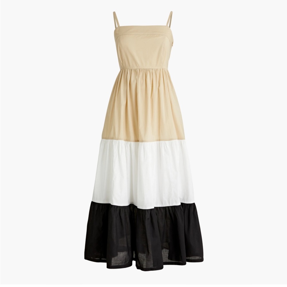 J. Crew Maxi Dress Black, White, and Tan - Picture 3 of 10